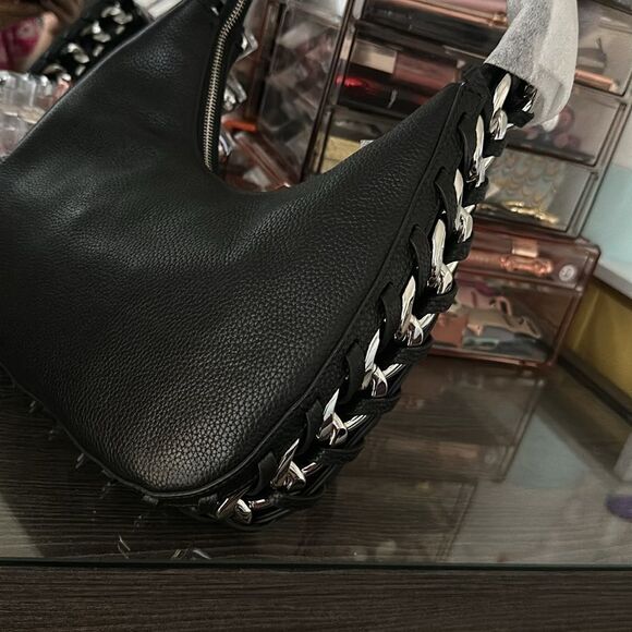 Rebecca Minkoff Whip Chain Metallic Hobo Bag With Dust Bag - Picture 7 of 9